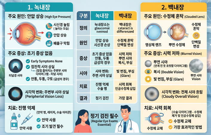 녹내장 백내장 차이