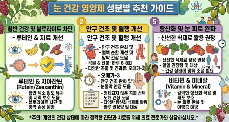눈 영양제 성분별 추천