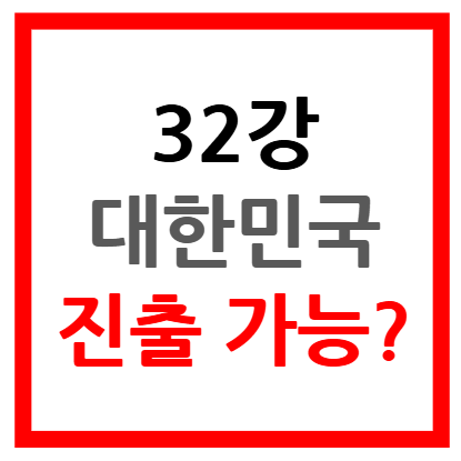 대한민국 32강 월드컵 진출 확률